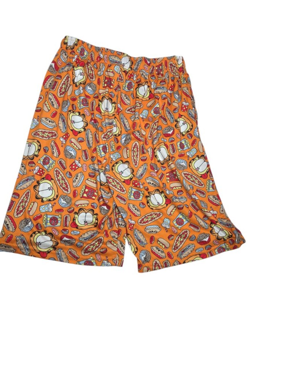 Garfield Medium PJ Shorts Garfield Licking Hs Chops and Food All Over Drawstring